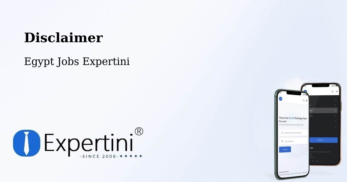 Disclaimer – Sohag - Egypt Jobs Expertini